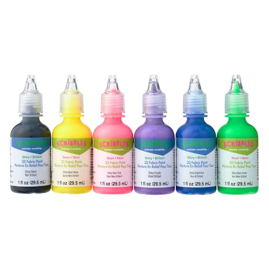 Scribbles® 80's Pop 3D Fabric Paint Set
